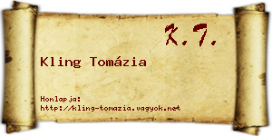 Kling Tomázia névjegykártya
