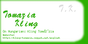 tomazia kling business card